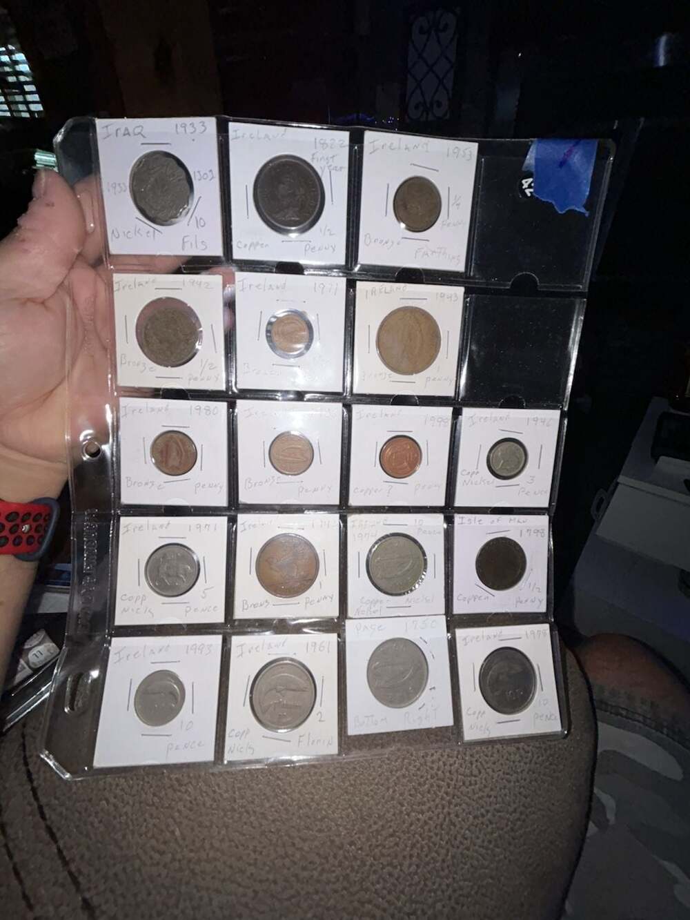 Vintage Assorted World Coins Collection Lot in Protective Flips
